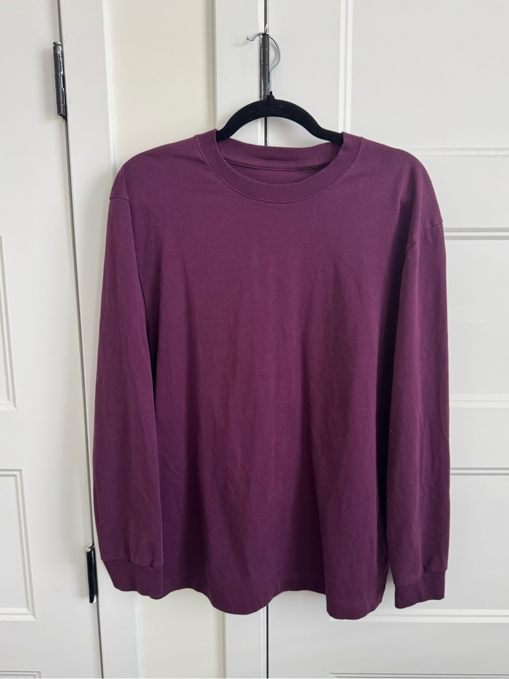 lululemon athletica Heavyweight Cotton Jersey Long Sleeve T-Shirt in Plum